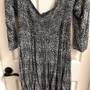 Torrid Ditzy Print Smock Bell Sleeve Dress